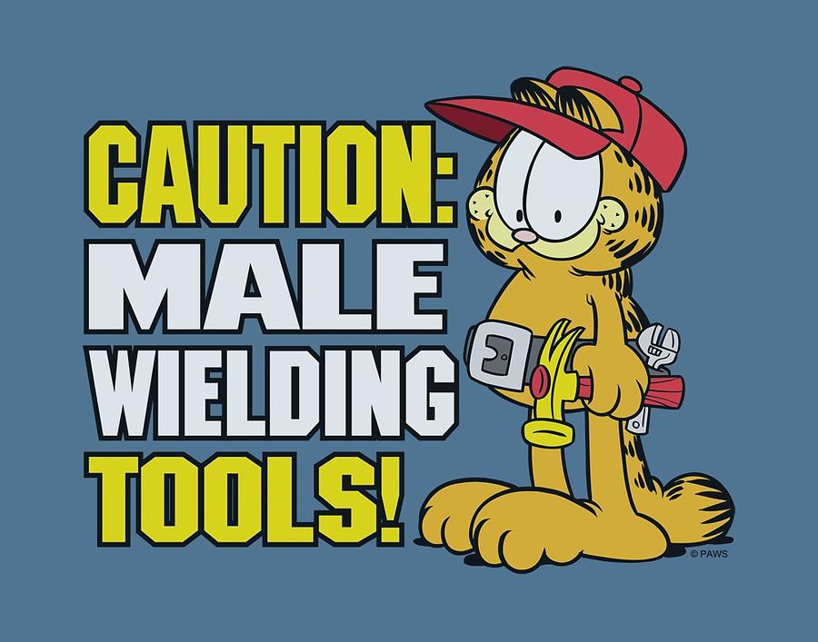 Cat Digital Art - Garfield - Male Weilding Tools by Brand A