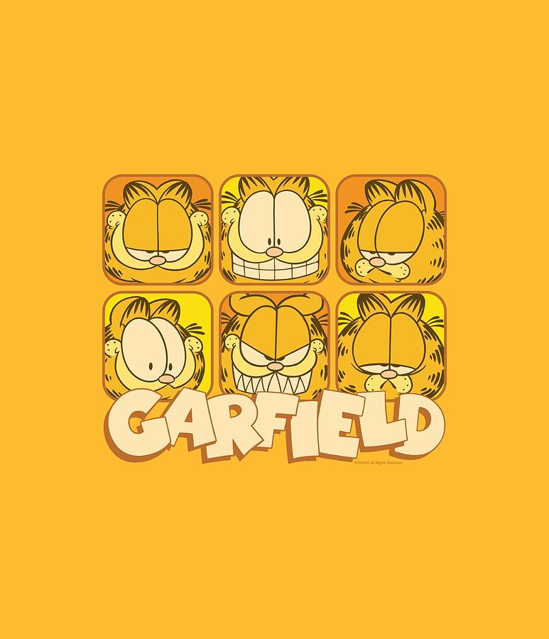 Cat Digital Art - Garfield - Many Faces by Brand A
