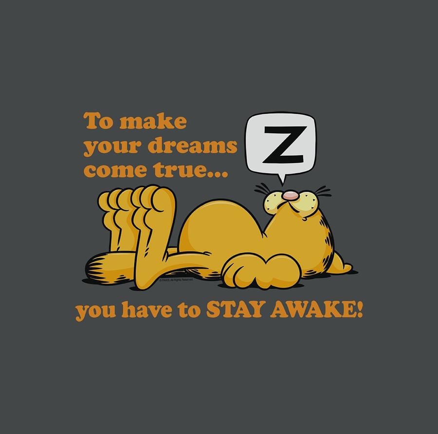 Cat Digital Art - Garfield - Stay Awake by Brand A