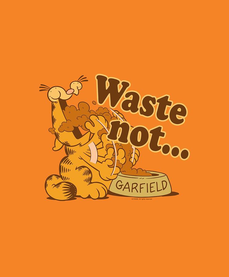 Cat Digital Art - Garfield - Waste Not by Brand A