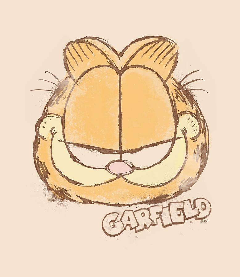 Cat Digital Art - Garfield - Water Color Cat by Brand A