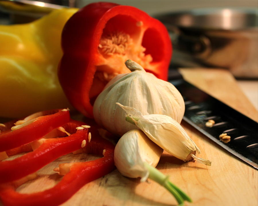 Garlic And Peppers Photograph by Joseph Skompski