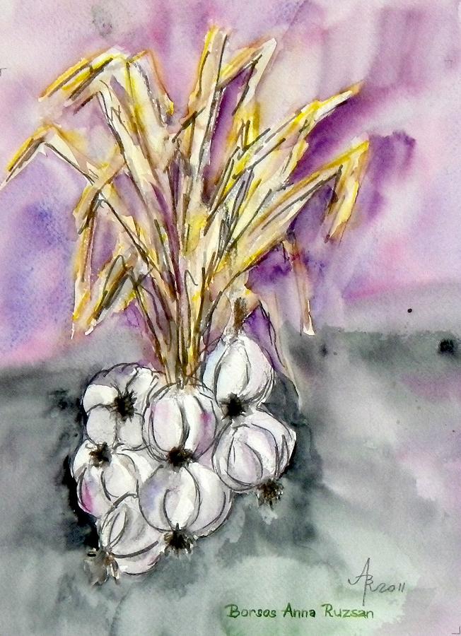 Garlic from Mako Painting by Anna Ruzsan