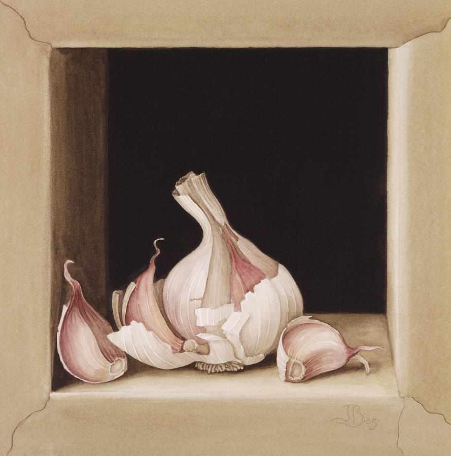 Still Life Painting - Garlic by Jenny Barron