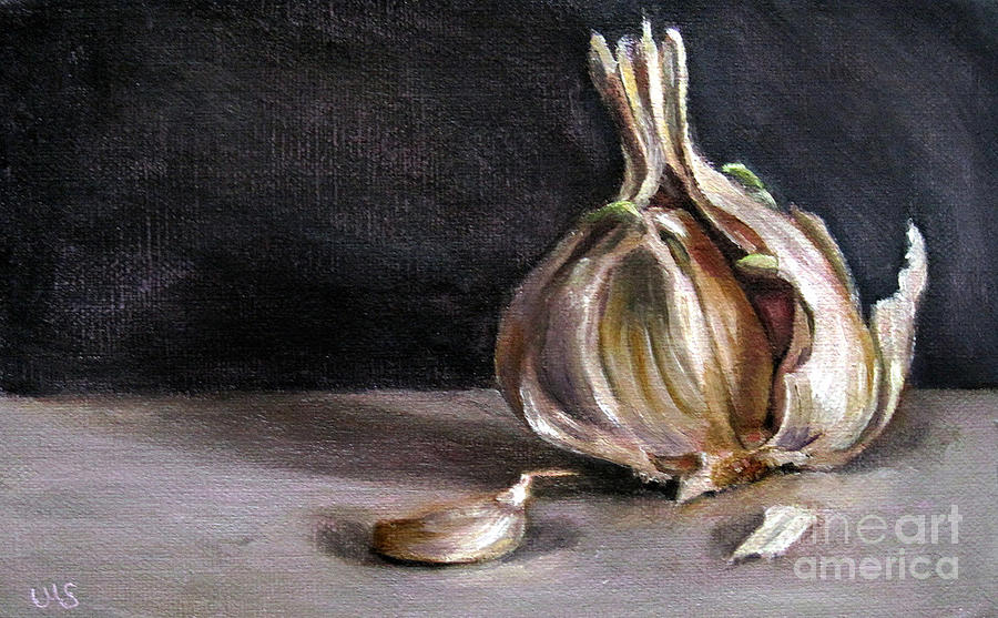 Still Life Painting - Garlic by Ulrike Miesen-Schuermann
