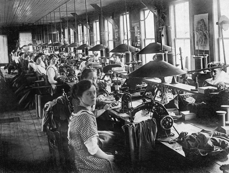Garment Factory Workers Photograph by Underwood Archives