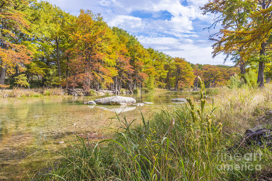 Landscape Photograph - Garner State Park with Frio River at fall by Andre Babiak