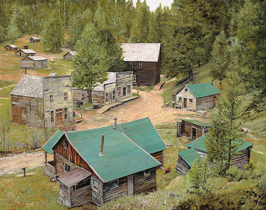 Ghost Town Painting - Garnet in Montana by Guido Borelli