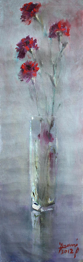 Flowers Still Life Painting - Garofano per Lei by Ylli Haruni