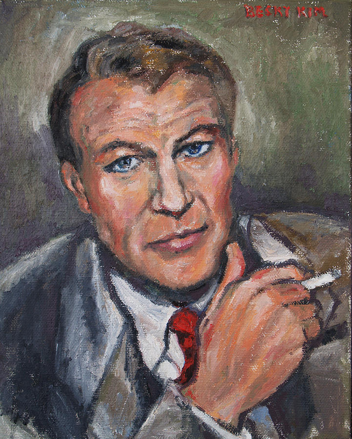 Gary Cooper Painting by Becky Kim