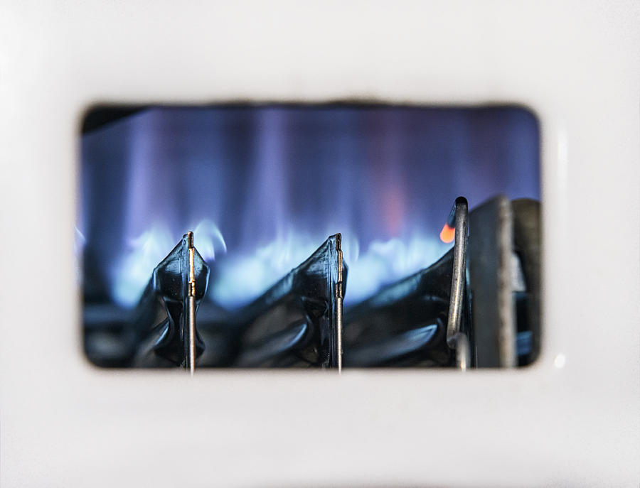 Gas Boiler Flame Close-up Photograph by Georgeclerk