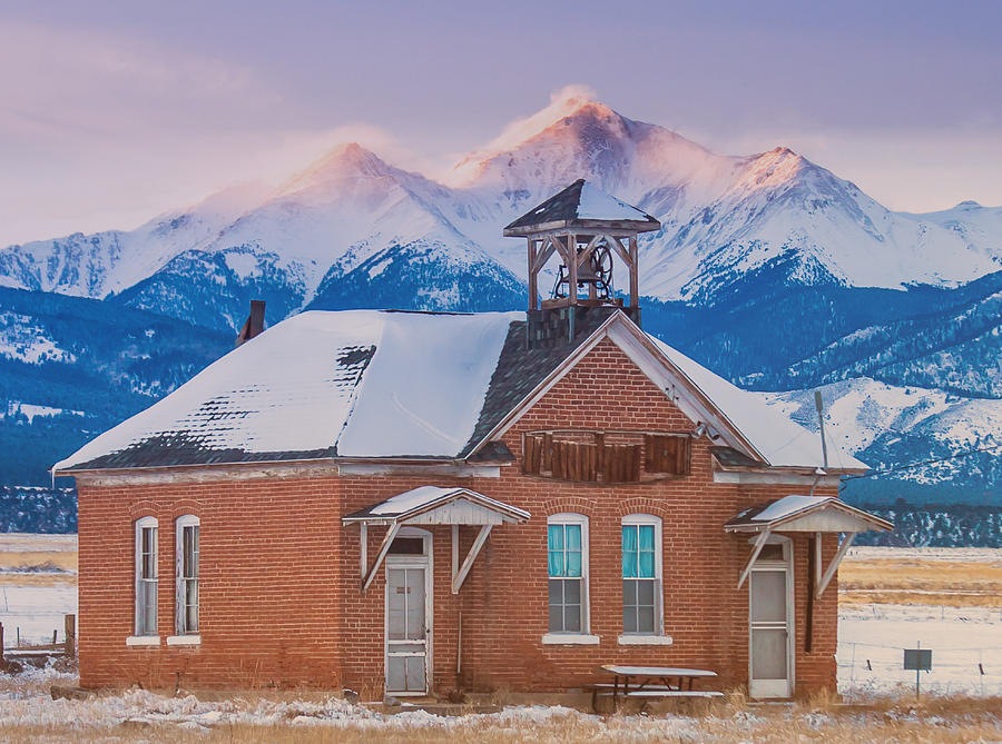 Winter Photograph - Gas Creek School by Bridget Calip