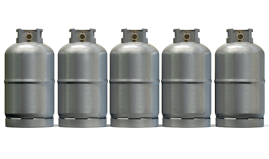 Gas Cylinder Row Digital Art