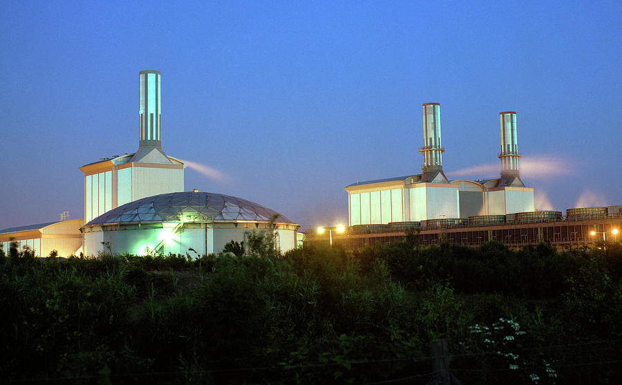 Gas-fired Power Station At Night Photograph by Robert Brook/science Photo Library