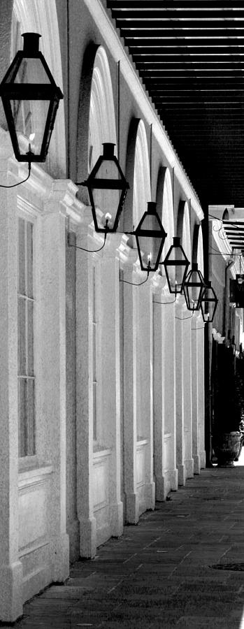 New Orleans Photograph - Gas Lights In Black and White by Her Arts Desire