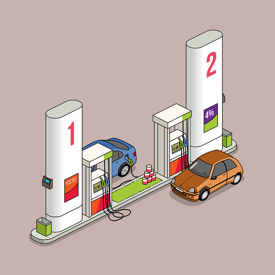 Gas Station Drawing by Anilyanik