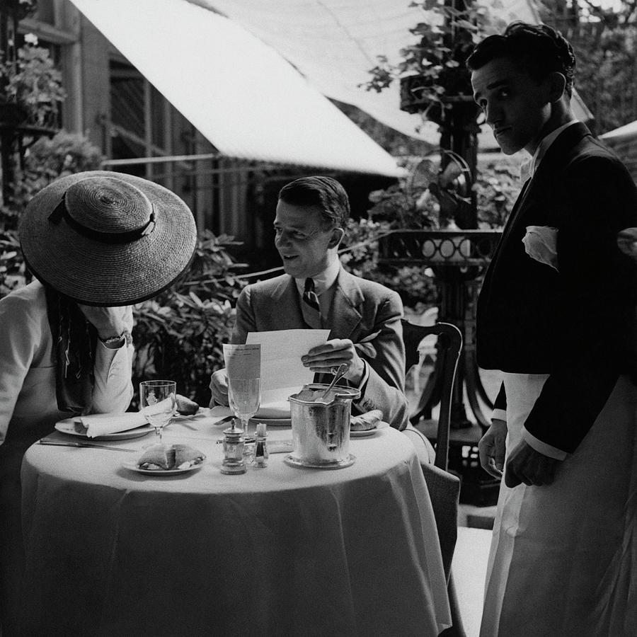 Gaston De Clairville At Lunch With A Woman Photograph by Roger Schall Gaston De Clairville At Lunch With A Woman Photograph by Roger Schall