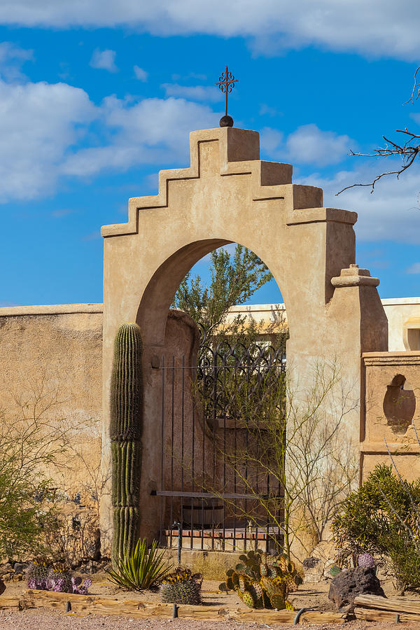 Gate at San Xavier del Bac Photograph by Ed Gleichman