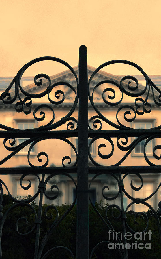Gate in Front of Mansion Photograph by Jill Battaglia