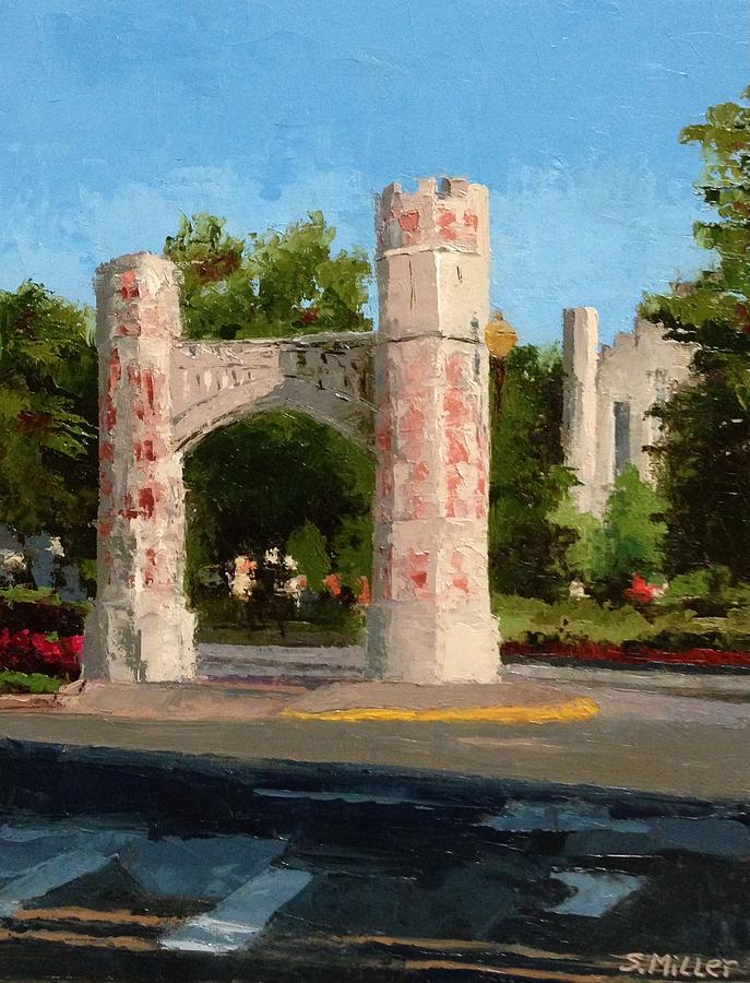 Gate on Parrington Oval at OU Painting by Sylvia Miller