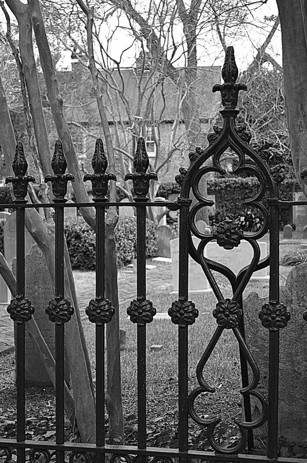 Black And White Photograph - Gate to Tranquility by Linda Covino