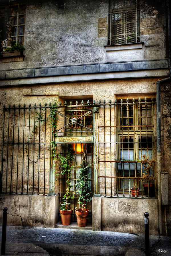 Gated door Paris France Digital Art by Evie Carrier