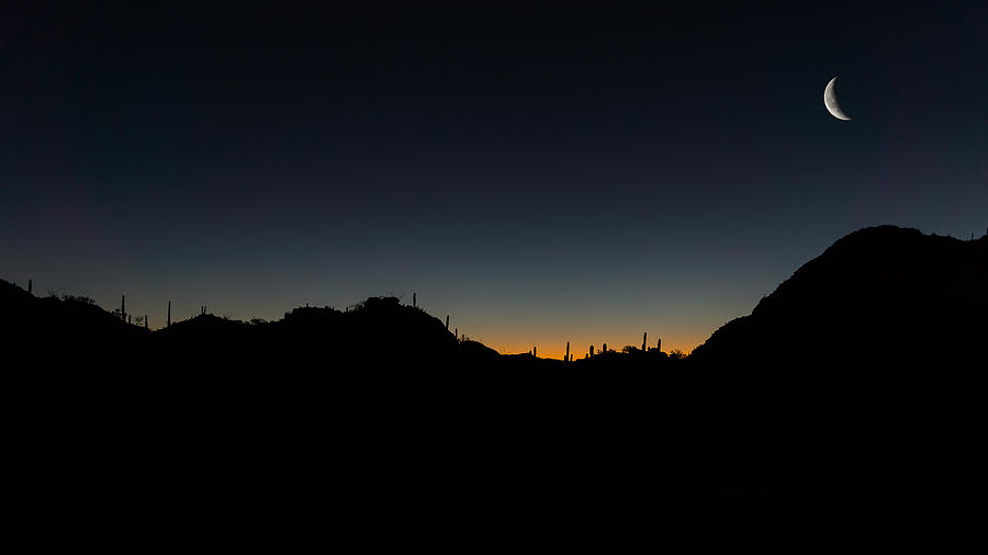 Gates Pass Waining moonset  Photograph by Chris Bordeleau