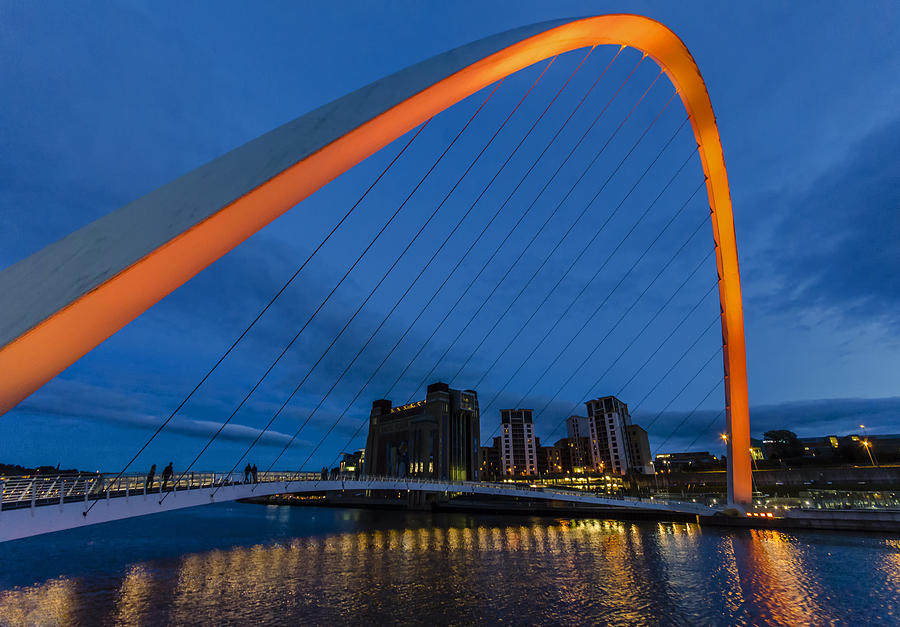 Bridge Photograph - Gateshead at Night by Trevor Kersley