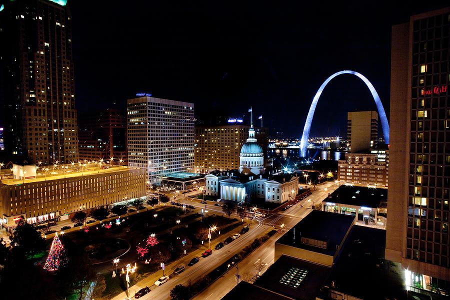 Gateway Arch St Louis Night Photograph by John Magyar Photography
