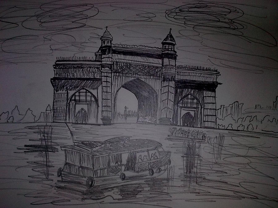 India Gate Delhi Sketch Vector Stock Vector  Illustration of asian  landmark 146554751