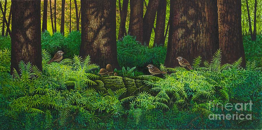 Gathering Among the Ferns Painting by Michael Frank