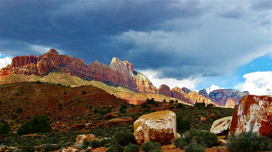 Gathering Clouds in Zion Photograph by Patricia Haynes