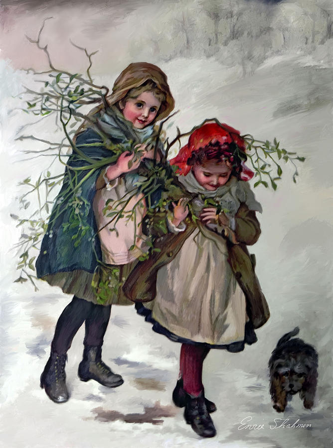 Gathering Mistletoe Painting by Portraits By NC