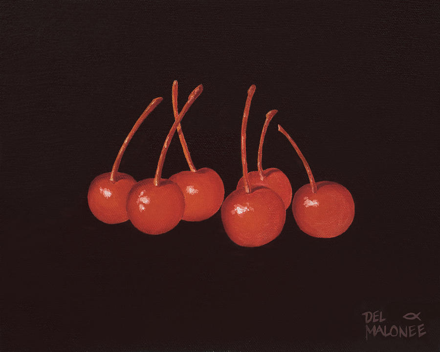 Gathering of Cherries Painting by Del Malonee