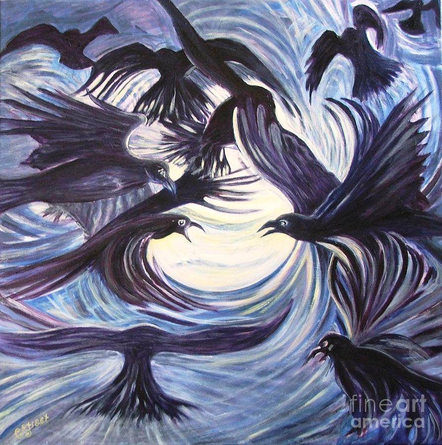 Gathering of the Ravens Painting by Caroline Street