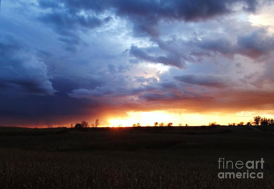 Gathering Storm at Sunset Photograph by J L Zarek