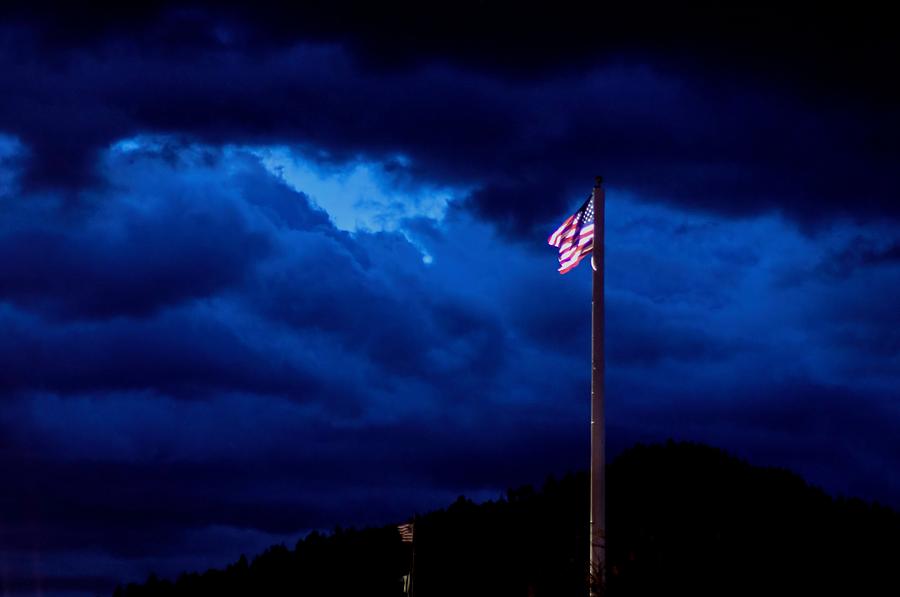 Gave proof through the night that our flag was still there. Photograph by Donald J Gray
