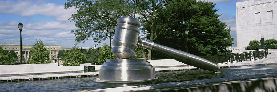 Gavel Sculpture Outside The Ohio Photograph by Panoramic Images