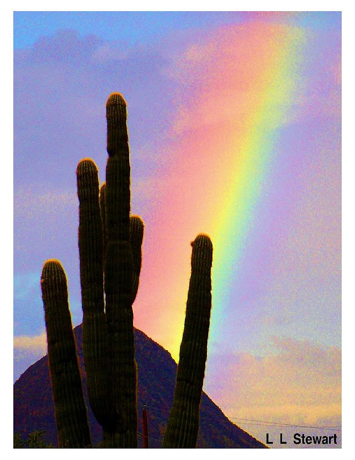 Desert Photograph - Gavilan Peak Rainbow by L L Stewart