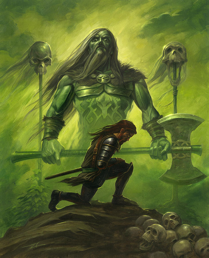Gawain and the Green Knight Painting by Alan Lathwell
