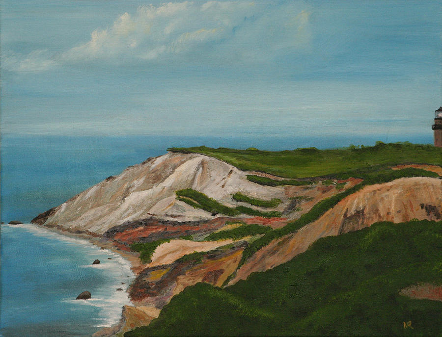 Lighthouse Painting - Gay Head Cliffs by Nick Robinson