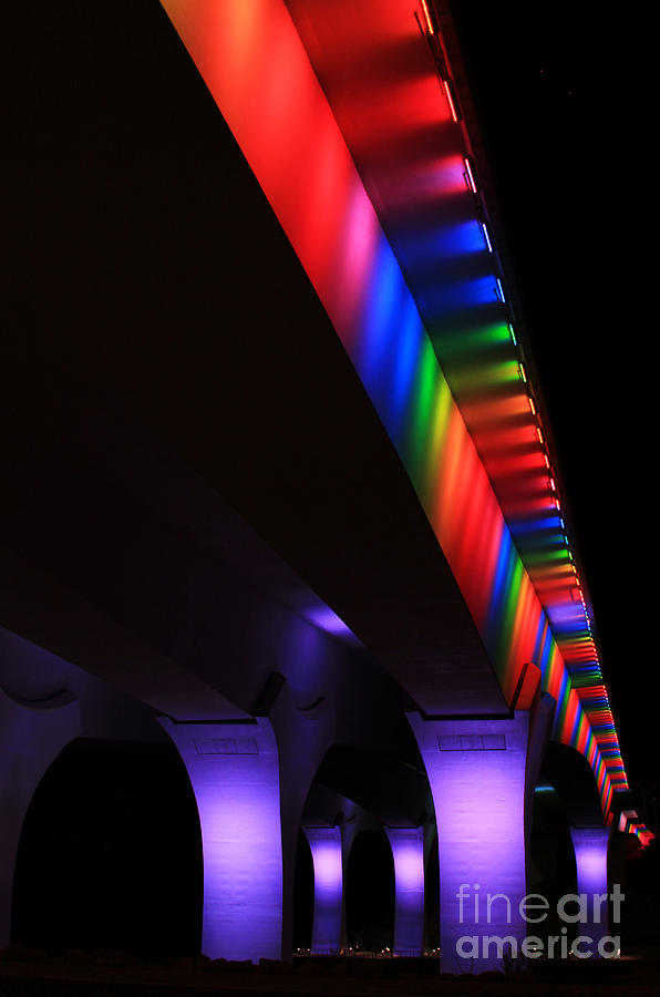 Gay Pride Lights on 35W Bridge Photograph by Hermes Fine Art