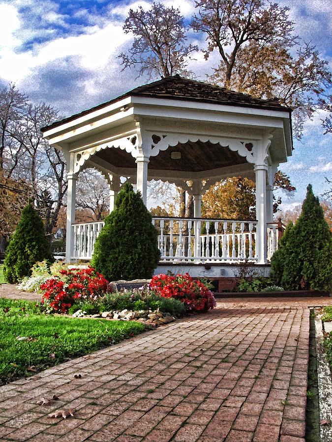 Gazebo at Olmsted Falls - 3 by Mark Madere Gazebo at Olmsted Falls - 3 by Mark Madere