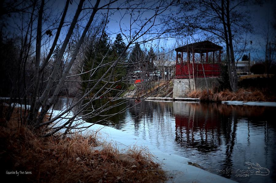 Winter Photograph - Gazebo By The Creek 01 by Guy Hoffman