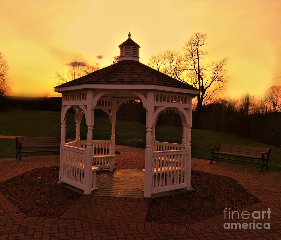 Sunset Photograph - Gazebo in sunset by Becky Lupe