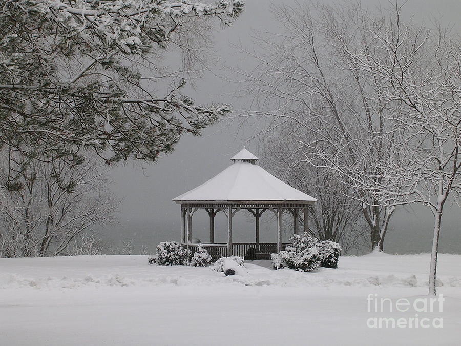 Winter Photograph - Gazebo in Winter by Avis  Noelle