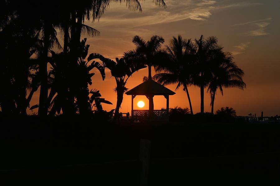 Sunset Photograph - Gazebo Silhouette by Jeannine Rose
