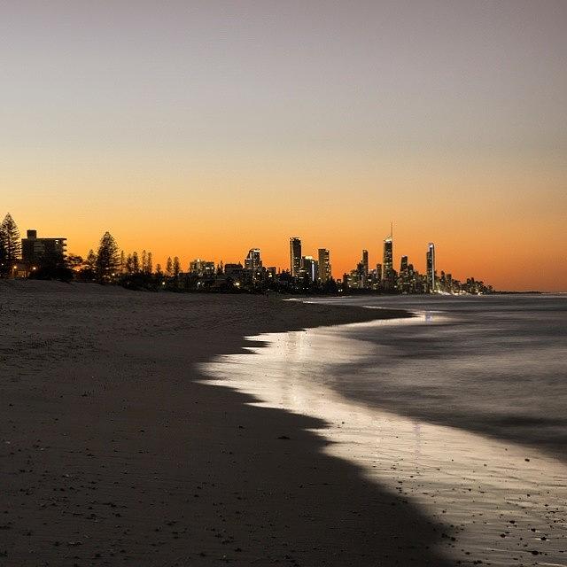 Australia Photograph - Gc Beach Sunset Over Surfers Paradise! by David Bostock Photography