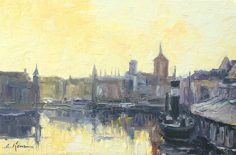 Gdansk Harbour - Poland Painting by Luke Karcz