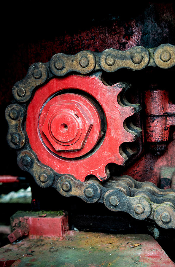 Gear wheel and chain of old locomotive Photograph by Matthias Hauser